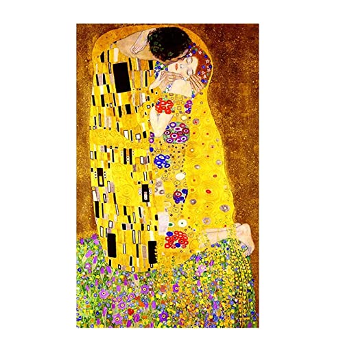 5D DIY Diamond Painting Set Groß, Diamant Painting Bilder für Erwachsene Kinder, Stickerei Strass Mosaik Gemälde,Daiments Painting nach Zahlen Kreuzstich, Diamond Art 80x160cm Gustav Klimt Kuss von Fheeao