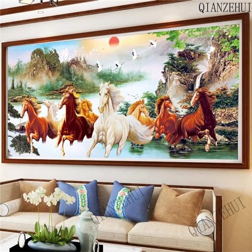 Diamond Painting Erwachsene Groß XXL 230x100cm 5D DIY Diamant Painting Bilder Landschaft Diamond Art Painting Kits Vollbild Pferd Diamond Painting Kinder Kreuzstich Gemälde Set für Home Wand Dekor von Fheeao