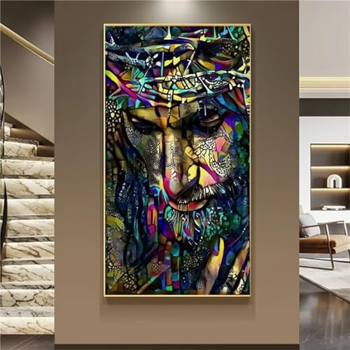 Fheeao Diamond Painting Erwachsene Groß XXL 185x80cm 5D DIY Diamant Painting Bilder Jesus Diamond Art Painting Kits Vollbild Mann Diamond Painting Kinder Kreuzstich Gemälde Set für Home Wand Dekor von Fheeao