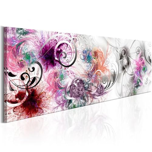 Fheeao Diamond Painting Rot Lila Diamant Painting Bilder Erwachsene XXL Groß Blume Diamond Art Painting 5D DIY Full Drill Diamant Kunst Stickerei Kreuzstich Gemälde Set Wand Art Home Dekor 115x50cm von Fheeao