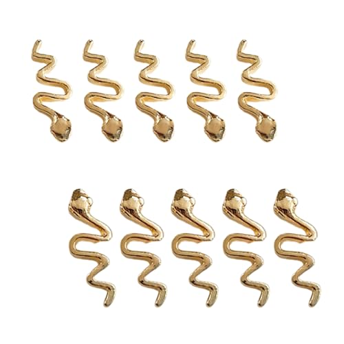 10 PCs Snake Nails Art Charm Multiple Color Nails Charme Snake Form Nägel Kunstdekoration Nägel Schmuckzubehör Accessoires von Fhkpsqkcn