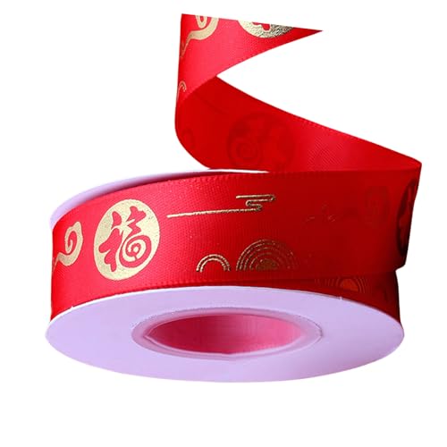 2 Rollen Elegantes Polyesterband Zum Verpacken Von Geschenken Chinesische Neujahrsdekoration Dekoratives Satinband Geschenk von Fhkpsqkcn