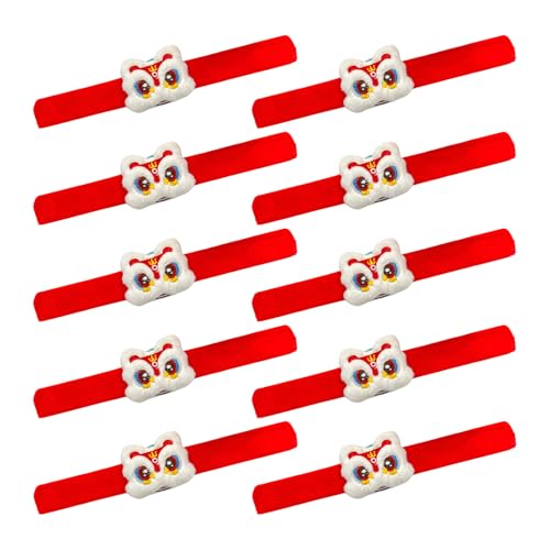 Fhkpsqkcn 10pcs/Pack Slap Armbänder Weiche Stoff Verstellbare Größe Armbänder Für Neujahrsfestfestival Partyzubehör von Fhkpsqkcn