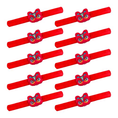 Fhkpsqkcn 10pcs/Pack Slap Armbänder Weiche Stoff Verstellbare Größe Armbänder Für Neujahrsfestfestival Partyzubehör von Fhkpsqkcn