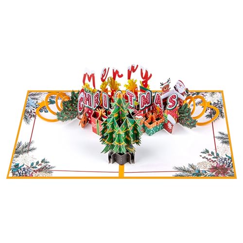 Fhkpsqkcn Festival 3D Weihnachtsbaumkarten 3D Weihnachtsbaum Papier Grußkarte Eleganter Druck für individuelle Nachrichten von Fhkpsqkcn