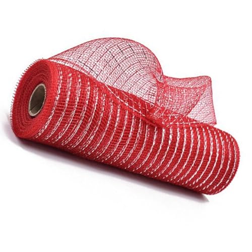 Verpackungsband 10inchx10yard Jede Rolle Metallic Foil Poly Net Ribbon Für Weihnachtkranz Home Dekoration Kunsthandwerk von Fhkpsqkcn