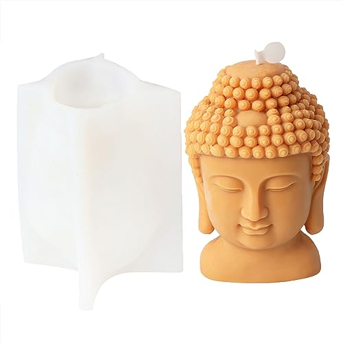 Avalokitesvara Buddha-Kopf-Silikonform für Kerzen, Gips, Epoxidharz, Tischdekorationen von Fhsqwernm