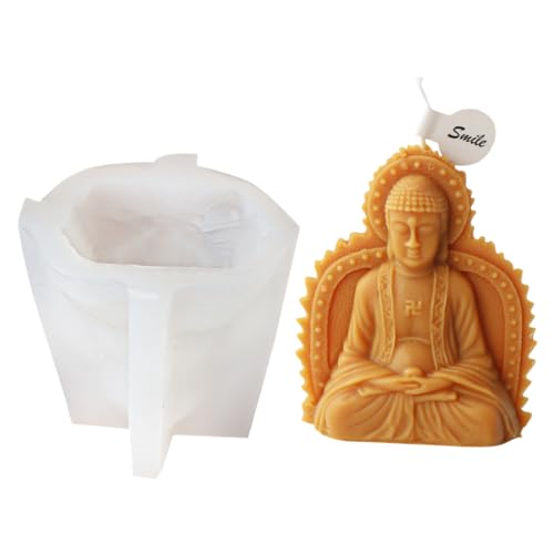 Buddhas Statue Silikon für handgemachte Seife Gips Harz Duft Desktop Dekorationen von Fhsqwernm