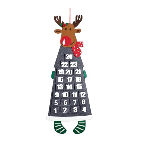 Countdown to Christmas Wandkalender Ornament Weihnachtsmann Filz Home Wall Hanging Decor Neujahr Geschenk von Fhsqwernm