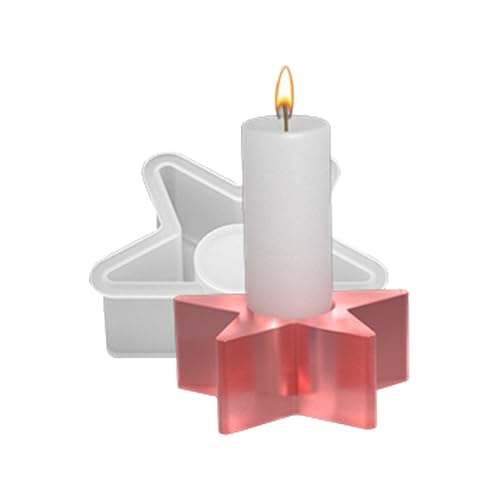Einzigartige Kerzenhalter-Silikonformen, geometrisches Herz, Stern, Kerzenhalter, Epoxidharz, Dekoration, Zuhause von Fhsqwernm