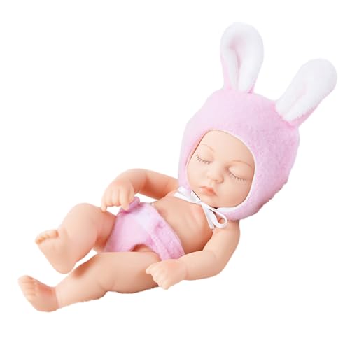 Fhsqwernm 7-Zoll Baby Puppen Wiedergeborenes Spielzeug Geburtstagsgeschenk Realistisches Berührendes Kleidung Schließen von Fhsqwernm