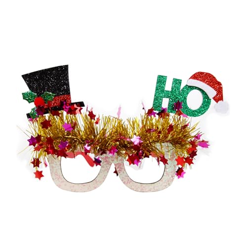 Fhsqwernm Weihnachtsgitter-Brillenrahmen für Weihnachten, Party, Neuheit, Kostüm, Kostüm, Brille, Brille ohne Gläser von Fhsqwernm