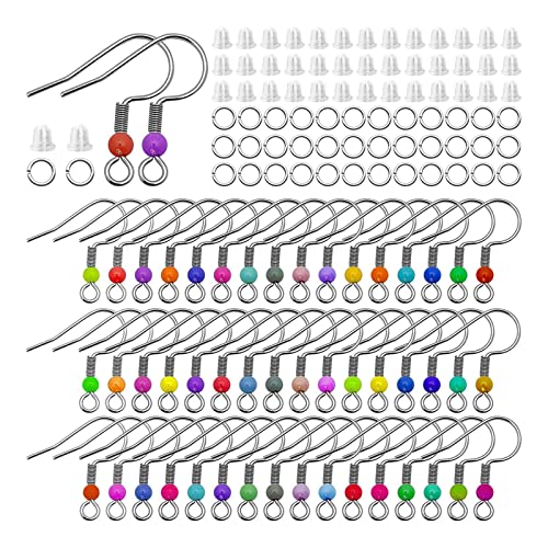 Ohrhaken in verschiedenen Farben, Fischhaken, offene Biegeringe für Schmuckherstellung, 300 Stück von Fhsqwernm