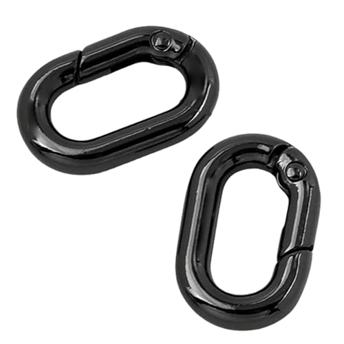 Schlüsselringe aus Metall, Feder-Schlüsselanhänger, Schnallen, Schlüsselanhänger, Clips, multifunktional, oval, für Taschen, Geldbörsen, 2 Stück von Fhsqwernm