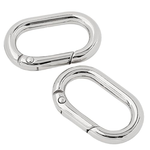 Schlüsselringe aus Metall, Feder-Schlüsselanhänger, Schnallen, Schlüsselanhänger, Clips, multifunktional, oval, für Taschen, Geldbörsen, 2 Stück von Fhsqwernm