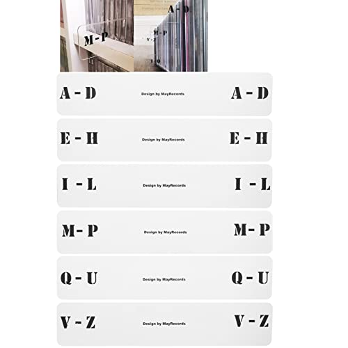 Fiacvrs 6 x professionelle Acryl-CD-Kategorie-Etikettenkarten, CD-Trennblätter mit schwarzem A-Z-Alphabet-Schriftzug, CD-Klassifizierungskarte (CD, Querformat) von Fiacvrs