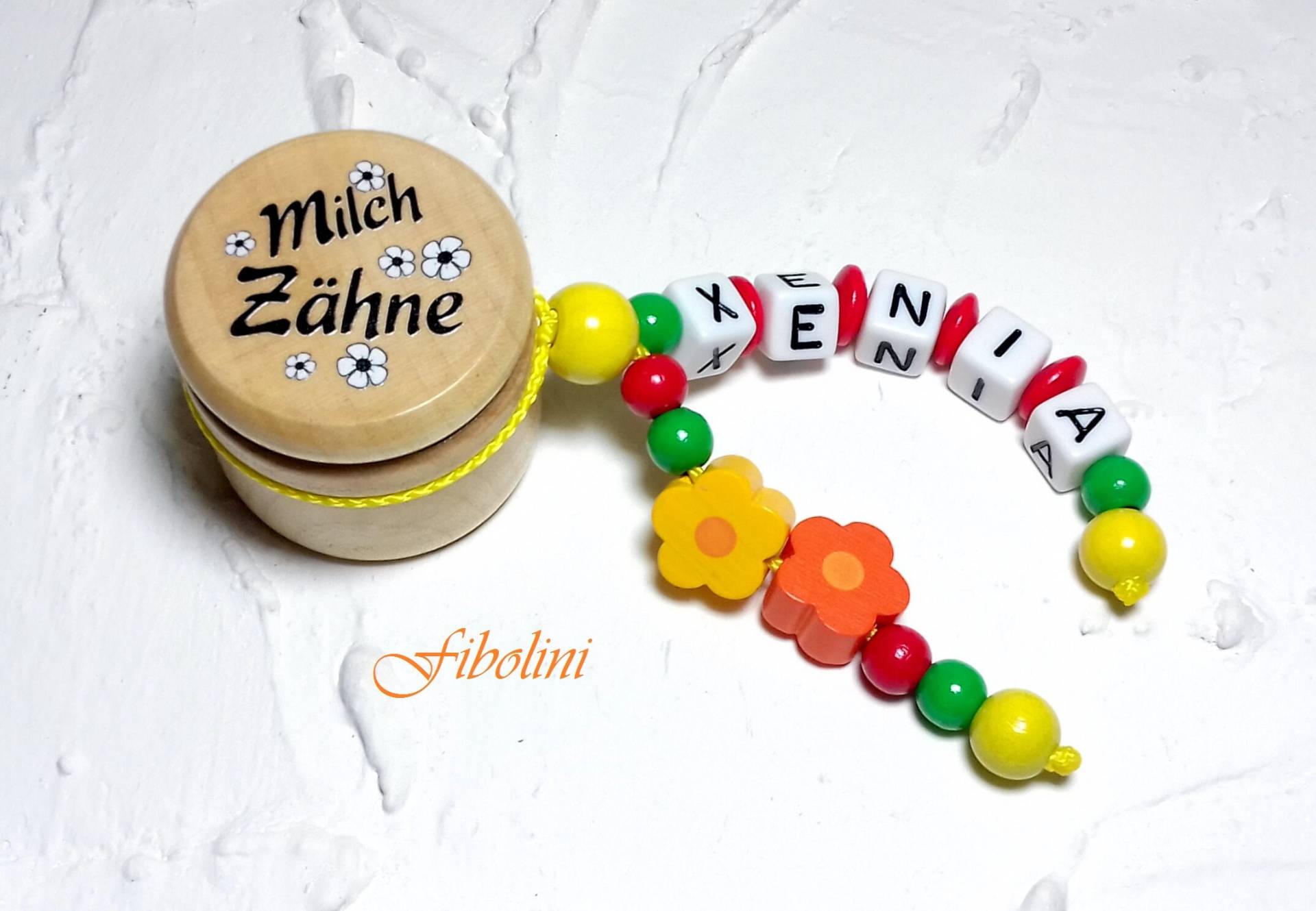 Milchzahndose "Blümchen". Wackelzahn, Schulbeginn, Dosen, Erinnerungsbox, Meilenstein, Aufbewahrung Erste Zähne, Personalisiert, Schulranzen von Fibolini