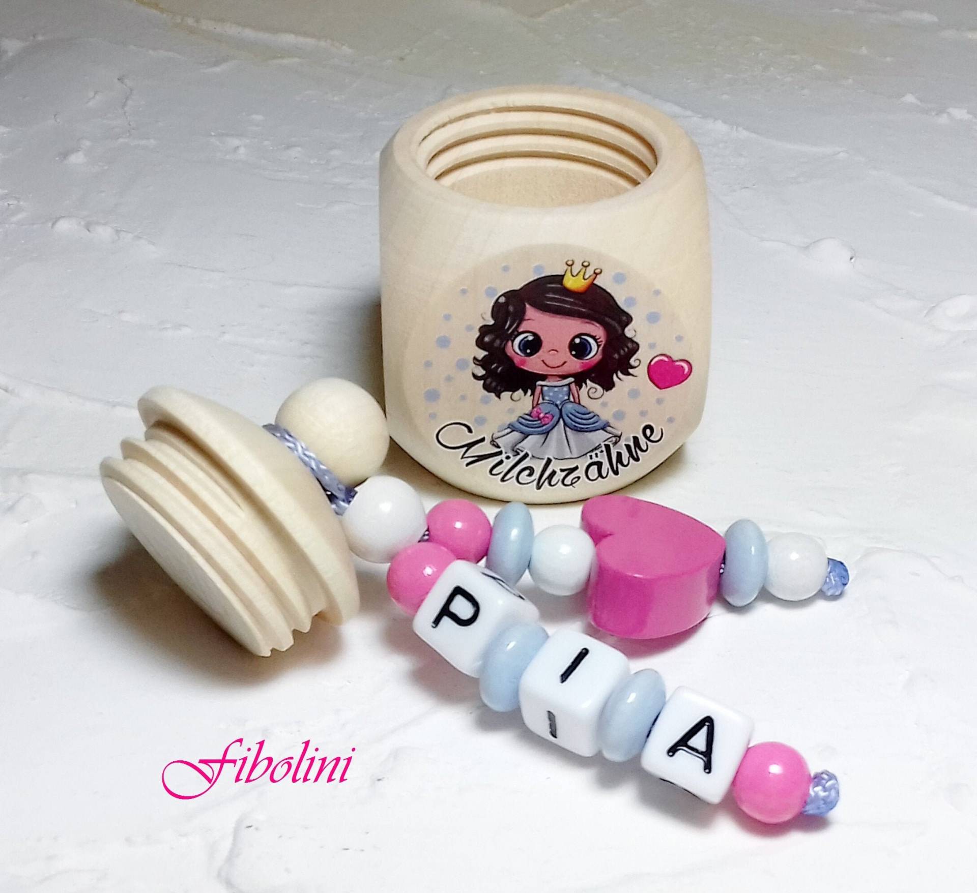 Milchzahndose "Mini Prinzessin". Zahnbox, Mädchen, Personalisiert, Wackelzahn, Geschenk Einschulung, Kindergarten, Schultüte Inhalt, Schule von Fibolini