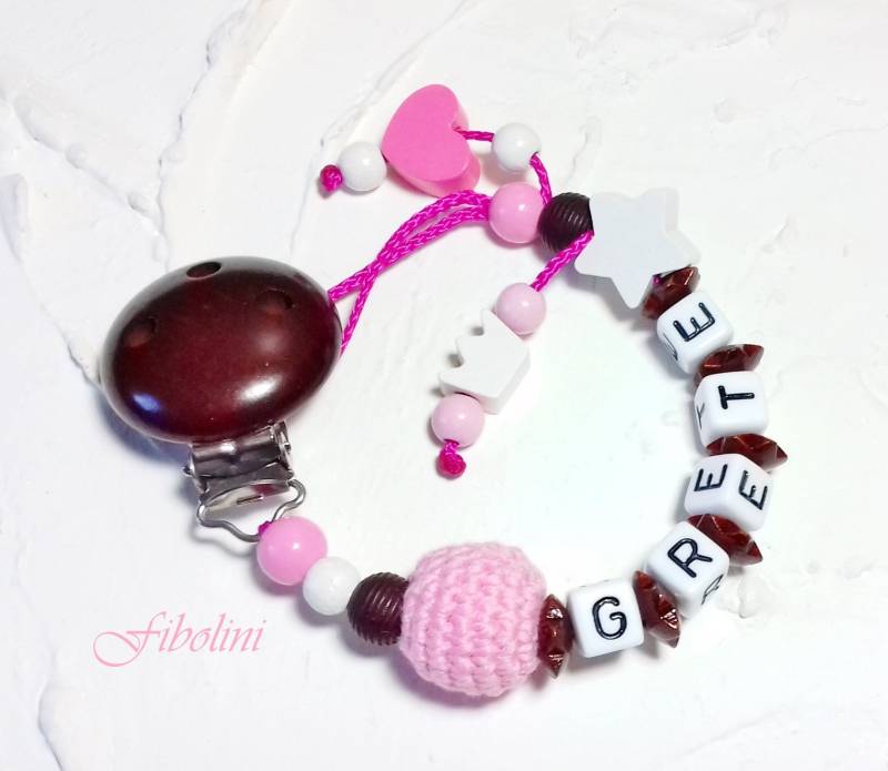 Schnullerkette "Prinzessin". Personalisiertes Geschenk, Meilensteine, Nuckelkette, Schnullerhalter, Holzperlen, Babyparty, Geschenk Eltern von Fibolini