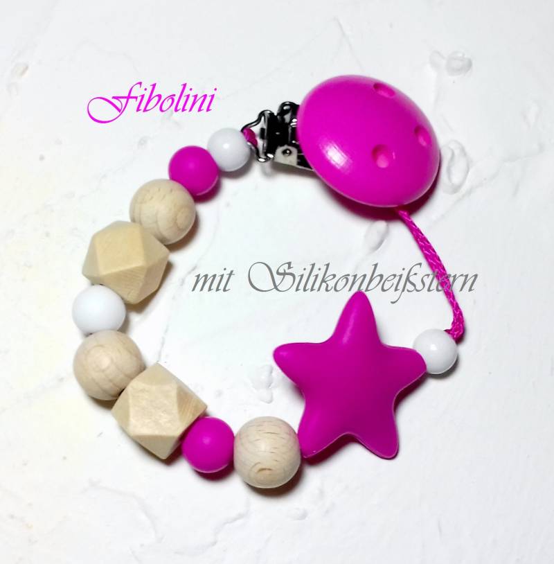 Schnullerkette "star". Schwangerschaft Verkünden, Geburtsgeschenk Baby, Für Mädchen, Geschenk Neugeborene, Meilensteine, Schwanger, Diy von Fibolini