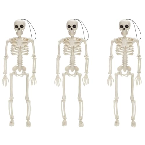 Ficher 3Stück 40 cm Bewegliche Voll Menschliches Skelett Prop Halloween Party Dekoration Haunted House Requisiten Friedhof Dekor 1 STÜCKE A von Ficher