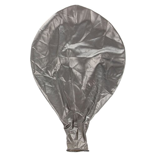 Ficher 91.4 cm Riesen Latexballons (Premium Helium Qualität), 12 Stück, Reguläre Form - Silber von Ficher