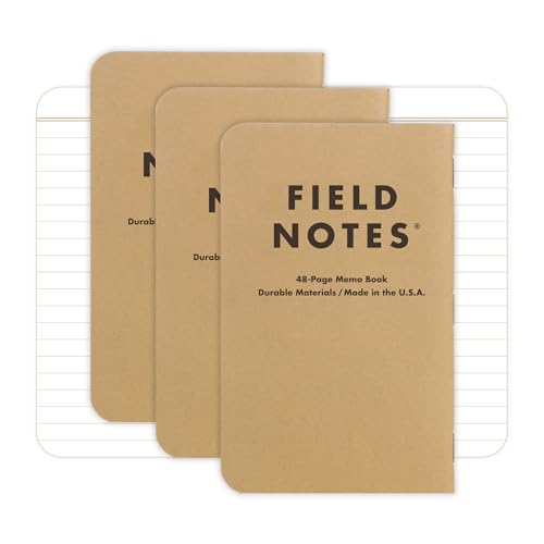 Field Notes: Original Kraftpapier für Linkshänder, liniert, 48 Seiten, 8,9 x 14 cm, 3er-Pack von Field Notes