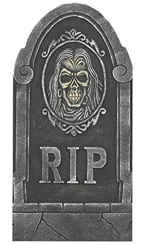 Grabstein mit Schädel R.I.P. Halloween Horror Party Dekoration Deko Tod 65 x 33 cm von FIESTAS GUIRCA