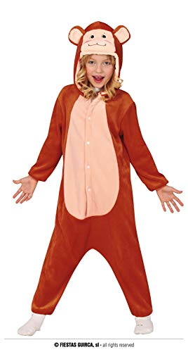 Fiestas Guirca Affen Unisex Jumpsuit für Kinder aus kuscheligem Plüschstoff - Alter 10-12 - Affen Kuschelanzug Kinder - Lustiger Tier Onesie Kostüm Jungen u. Mädchen Karneval, Fasching, Fastnacht von Fiestas Guirca