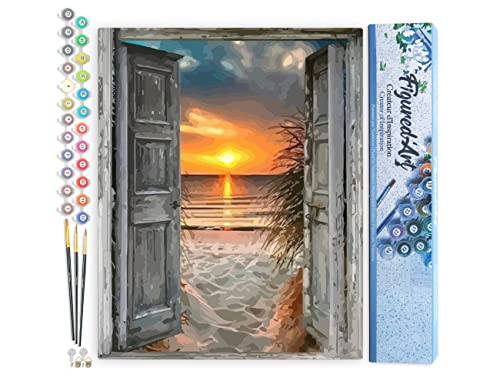 Figured'Art Malen Nach Zahlen Erwachsene Tor zum Meer - Paint by Numbers Basteln DIY Bastelset 40x50cm ohne Holzrahmen Figured'Art Malen Nach Zahlen Erwachsene Tor zum Meer - Paint by Numbers Basteln DIY Bastelset 40x50cm ohne Holzrahmen von Figured'Art