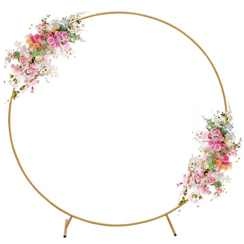 Fiita Runde Ballonbogen Kit, 1.5M Ballon Hoop Stand, Gold Mmetal Ballon Hoop Frame, Hochzeit Backdrop Stand, Ggraduation Party Dekoration von Fiita