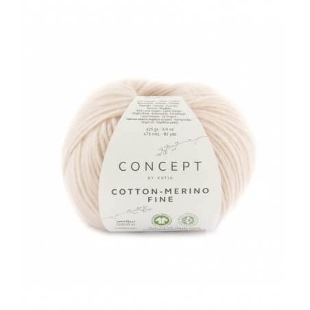 Concept 25g Cotton - Merino fine - Farbe: 88 - hellrosa - Ein voluminöses Garn aus Bio-Baumwolle und bester Merinowolle, vereint in zarter Kettenstruktur. von Fil Katia