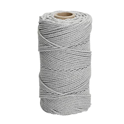 Filani Lieblingsgarn - Premium Makramee Garn 3 mm x 120 m aus Baumwolle in Light Grey von Filani