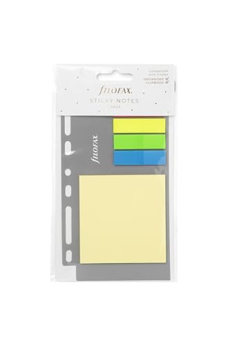 Filofax 130136 Haftnotizen, farbig sortiert & 343612 Klarsichthülle A5, oben offen von Filofax