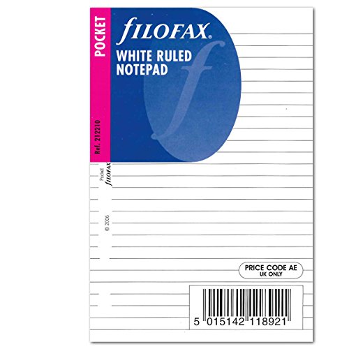 Filofax 212210 Pocket Notizblock, liniert, weiß von Filofax