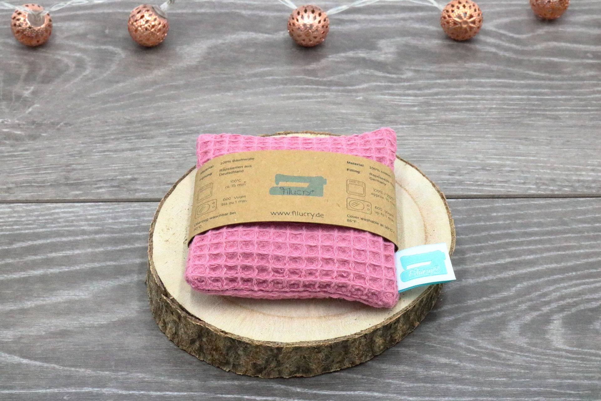 Rapskissen, 10cm X 10cm, Taschenwärmer Pink, Rapssamenkissen Bezug Waschbar, Wiederverwendbar, Waffelpiqué Rosa, Waf von Filucry