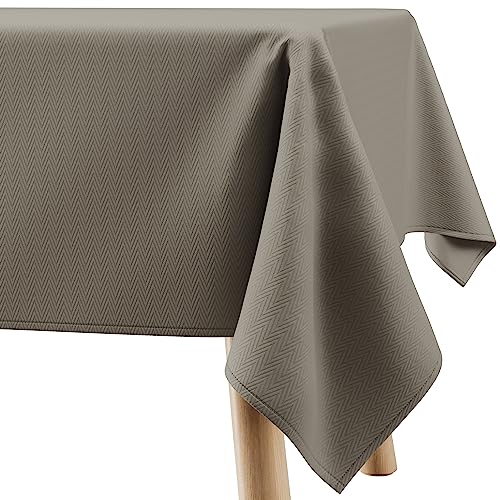 Filumi Tischdecke 100x100 cm Beige Abwaschbar Für Indoor Outdoor geometrisches Zickzackmuster Verte von Filumi