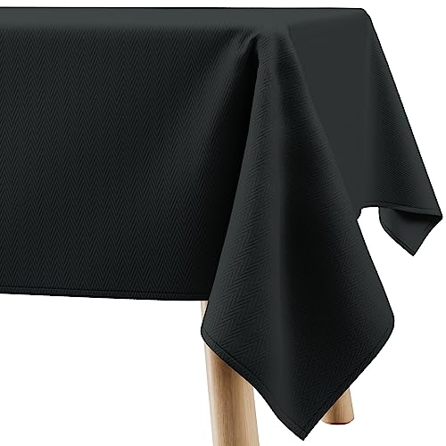 Filumi Tischdecke 100x100 cm Schwarz Abwaschbar Für Indoor Outdoor geometrisches Zickzackmuster Verte von Filumi