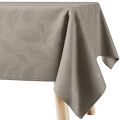 Filumi Tischdecke 110x110 cm Beige Abwaschbar Für Indoor Outdoor Pflanzenmuster Amalu von Filumi