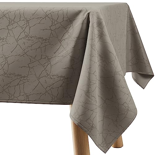 Filumi Tischdecke 110x180 cm Beige Abwaschbar Für Indoor Outdoor Marmormuster Manil von Filumi