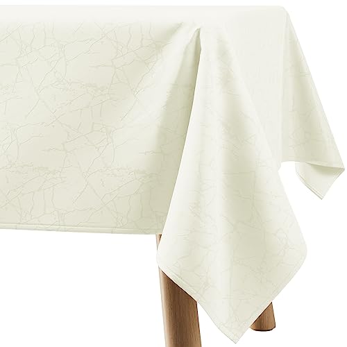 Filumi Tischdecke 120x120 cm Creme Abwaschbar Für Indoor Outdoor Marmormuster Manil von Filumi