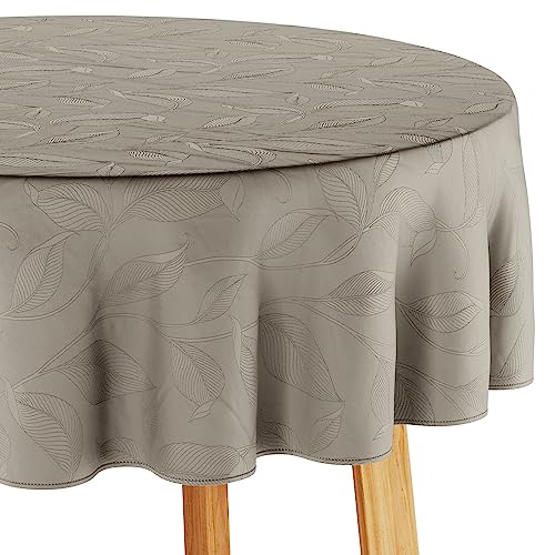 Filumi Tischdecke 120x160 cm oval Beige Abwaschbar Für Indoor Outdoor Pflanzenmuster Amalu von Filumi