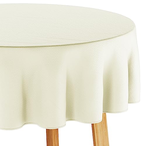 Filumi Tischdecke 120x160 cm oval Creme Abwaschbar Für Indoor Outdoor geometrisches Zickzackmuster Verte von Filumi