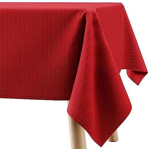 Filumi Tischdecke 140x320 cm Rot Abwaschbar Für Indoor Outdoor geometrisches Zickzackmuster Verte von Filumi