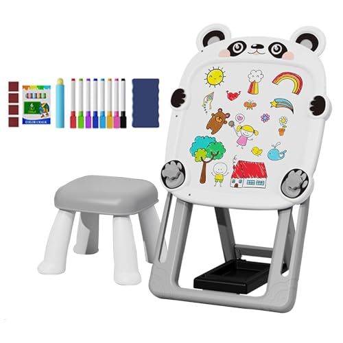 Doppelseitige Zeichenbrett, Einstellbares Magnetisches Whiteboard, Zeichnungs -Tafel Mit Doppelseitigem Design Und Einstellbarer Staffelei, 34,5 X 28 X 62 Cm, Für Kinder von Filvczt