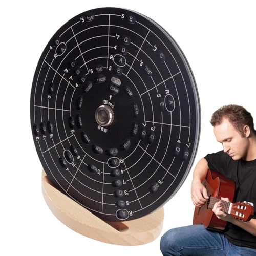 Filvczt Gitarrenscheibe mit Quintenrad, Gitarrenmelodie-Werkzeug - Fifths Wheel Metallmelodie-Werkzeug - Musik-Akkordrad für Gitarre, Melodie-Schulbedarf, Aluminiumlegierung für Anfänger von Filvczt