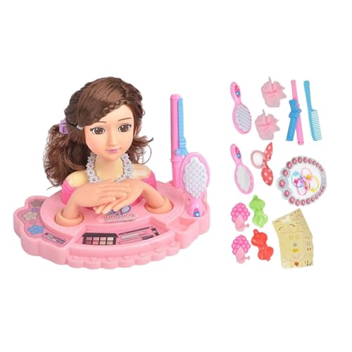 Filvczt Haarstyling-Puppenkopf, Haarstyling-Spielset, Friseurpuppe, langlebig, Entwicklung von Lebenskompetenzen, 19,5 x 17,5 x 13,5 cm für Mädchen von Filvczt