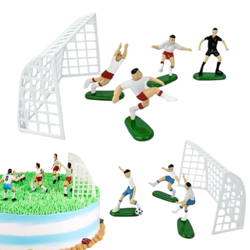 Fußballmannschaft Cake Topper, Happy Birthday Cake Topper, Kuchendekorationen Cake Topper, Fußball Themed Cake Topper, Muffin Set Fußball Topper, Einfach zu bedienen, Tragbar für Kindergeburtstage von Filvczt