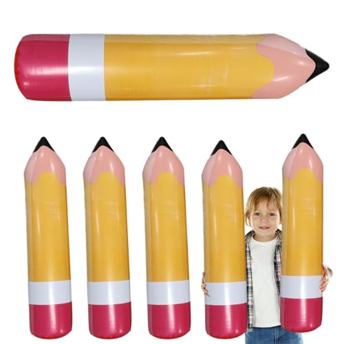 Inflatable School Crayons, 6 Giant Inflatable Pencil Balloon, Giant Large Inflatable Pencil, Inflatable Crayons, Big Crayon Set, Easy To Use, Decorative for Classroom and Garden Room von Filvczt