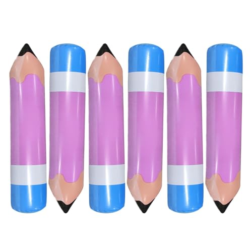 Inflatable School Crayons, 6 Giant Inflatable Pencil Balloon, Giant Large Inflatable Pencil, Inflatable Crayons, Big Crayon Set, Easy To Use, Decorative for Classroom and Garden Room von Filvczt